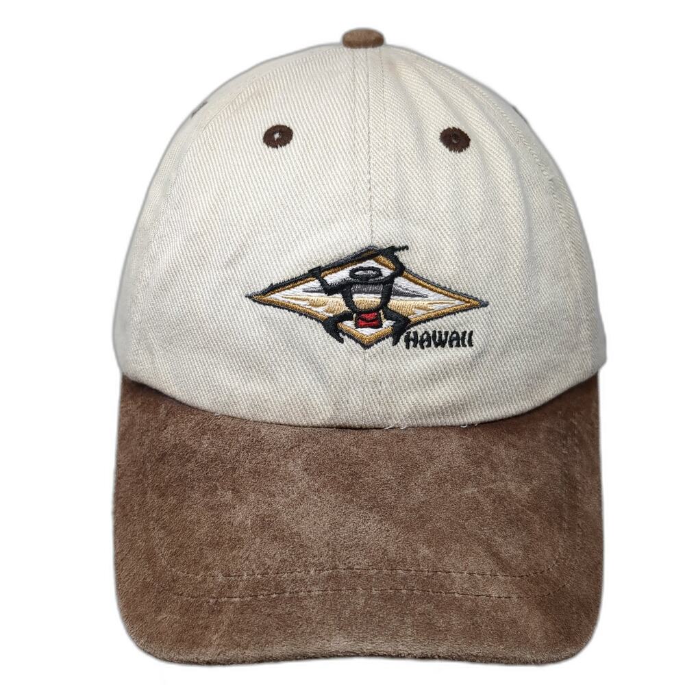Hawaii Slideback Hat Beige One Size Adjustable Embroidered Colorblock